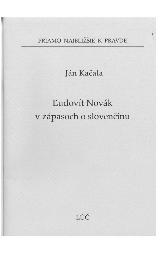 Ľudovít Novák v zápasoch o slovenčinu